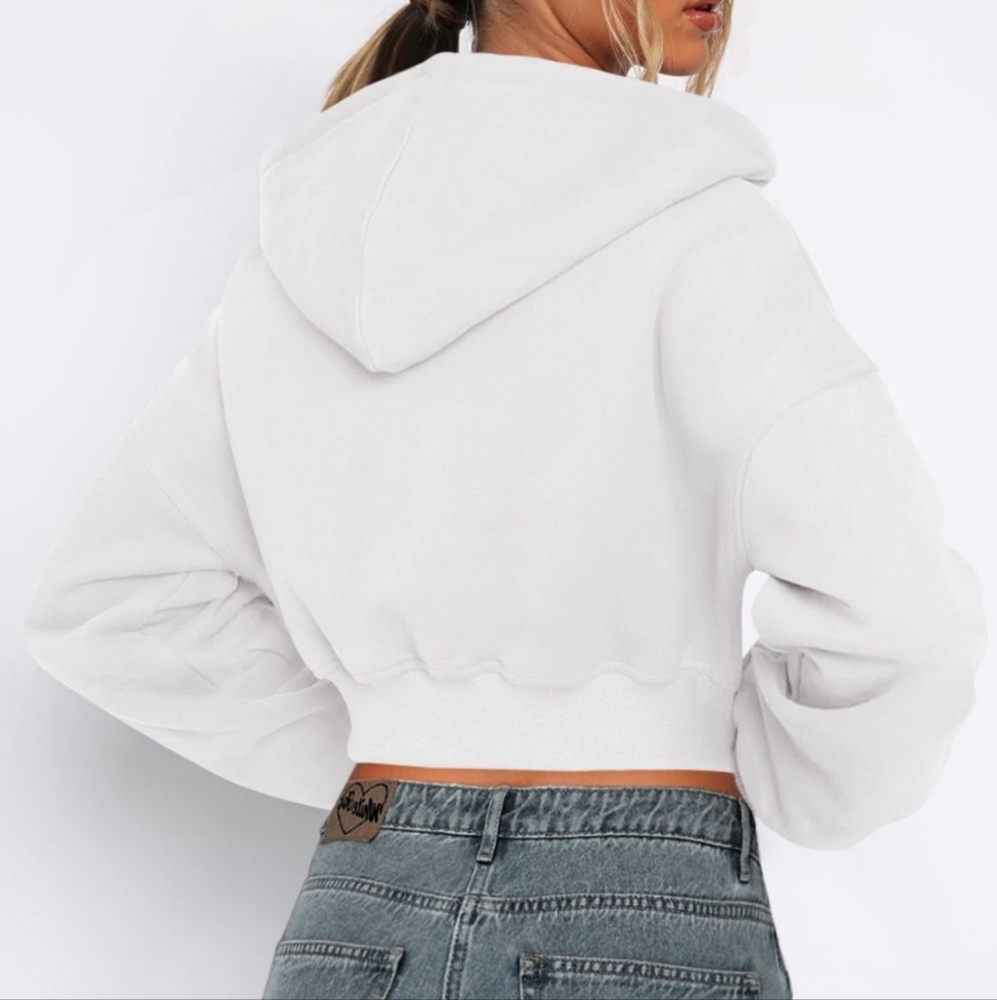 Cropped Hooded Zip-Up Jacket - Picture 5 of 7